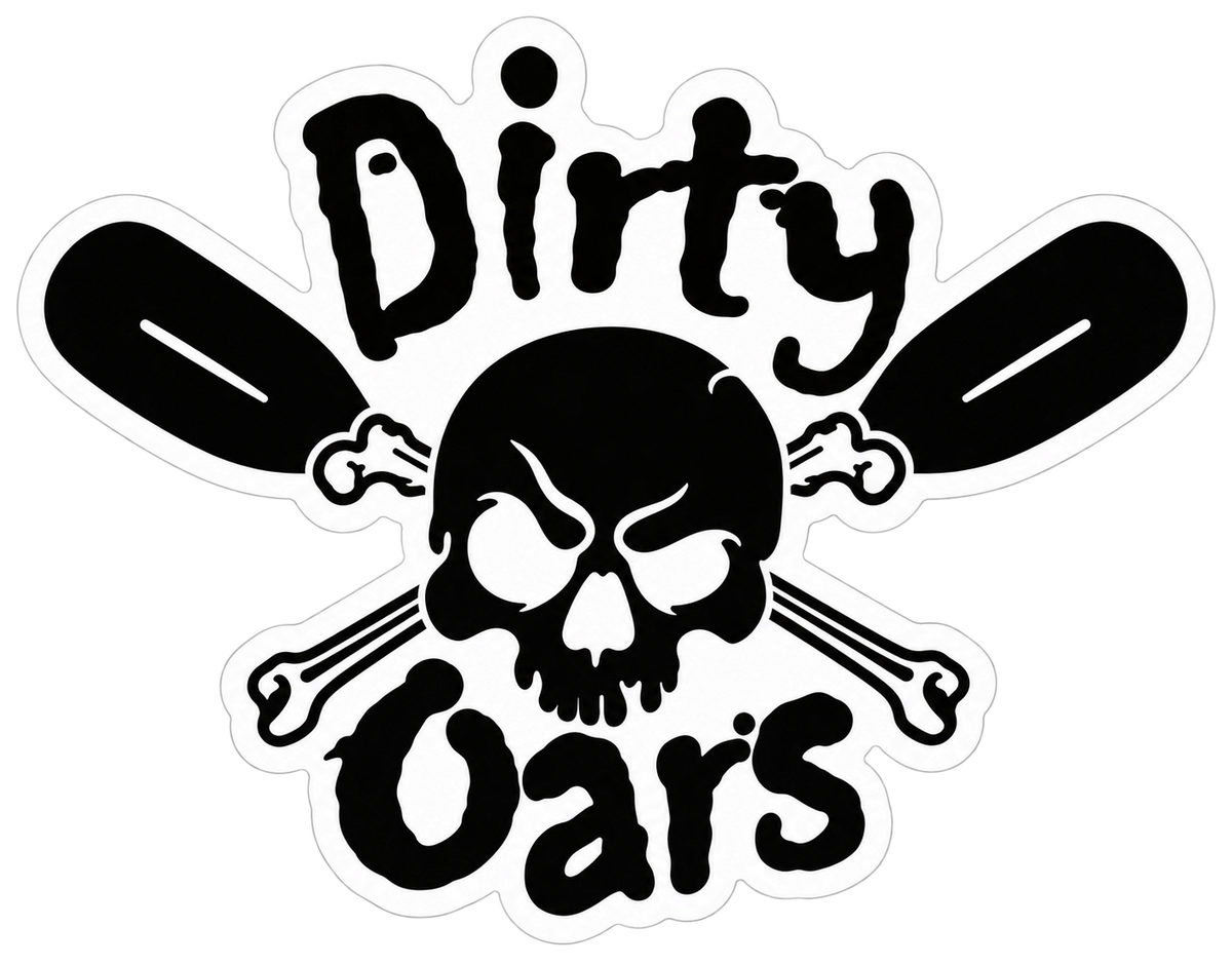 Original Dirty Oars logo sticker included in the three-design pack